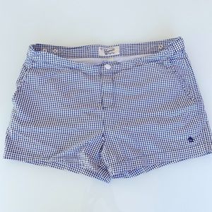 Penguin Blue and White Gingham Swim Trunks
